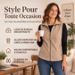 Veste sans manches thermique d'hiver pour femme avec col montant