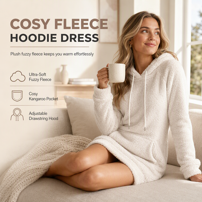 📢📢50 % DE RÉDUCTION !! ⏰Robe-sweat à capuche décontractée en polaire duveteuse pour femme