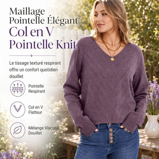 📢📢50 % DE RÉDUCTION !! ⏰Pull en maille à col en V et manches longues pour femme, confortable pour l'automne et l'hiver