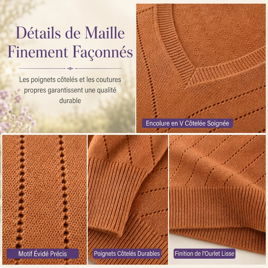 📢📢50 % DE RÉDUCTION !! ⏰Pull en maille à col en V et manches longues pour femme, confortable pour l'automne et l'hiver