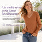 📢📢50 % DE RÉDUCTION !! ⏰Pull en maille à col en V et manches longues pour femme, confortable pour l'automne et l'hiver