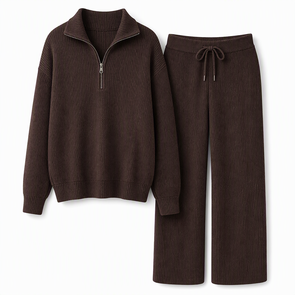 📢📢50 % DE RÉDUCTION !! ⏰Ensemble 2 pièces pull en maille et pantalon large pour femmes