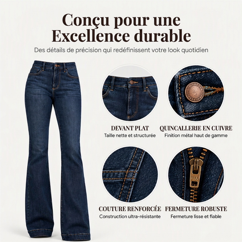 📢📢50 % DE RÉDUCTION !! ⏰Jeans évasés rétro taille haute pour femme