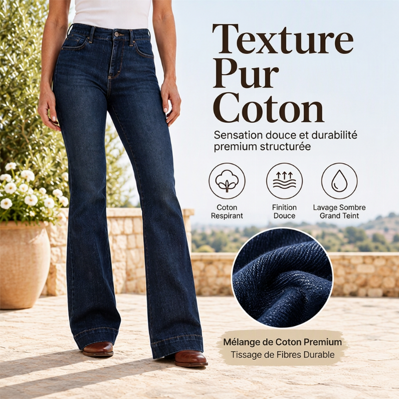 📢📢50 % DE RÉDUCTION !! ⏰Jeans évasés rétro taille haute pour femme