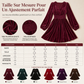 Robe longue en velours unicolore à col en V et manches longues pour femme