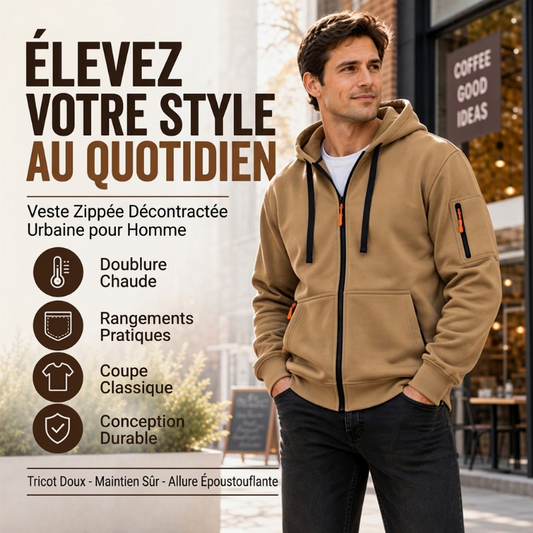 🔥 50% de réduction 🔥Veste à capuche thermique décontractée pour homme