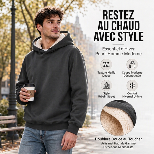 🔥 50% de réduction 🔥Hoodie homme épaissi avec doublure sherpa