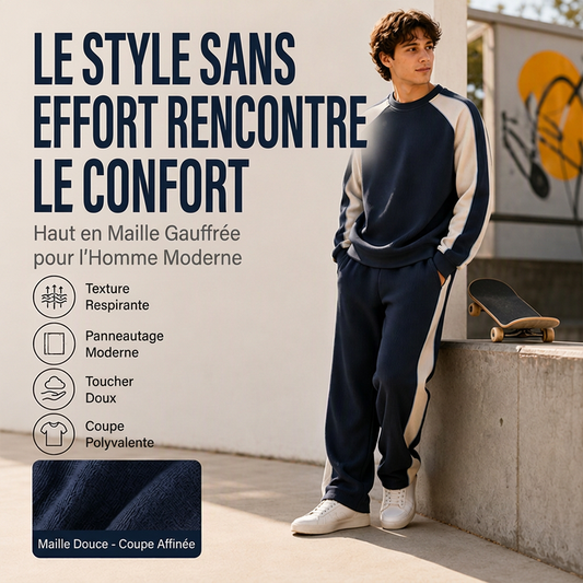Sweat-shirt ample à blocs de couleurs pour hommes