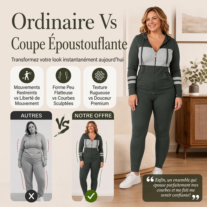 Ensemble 2 pièces sweat à capuche et pantalon pour femmes