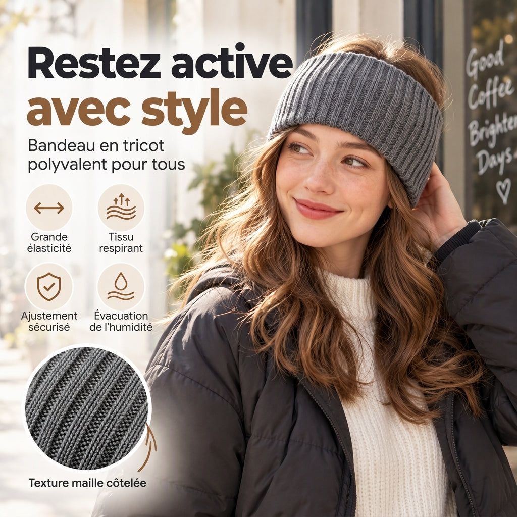 👜 -50 % sur toute la mode femme ! ✨Bandeau de sport large en maille côtelée