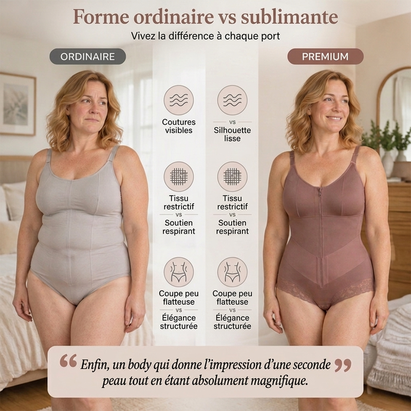Body couvrant gainant ventre plat pour femme grande taille