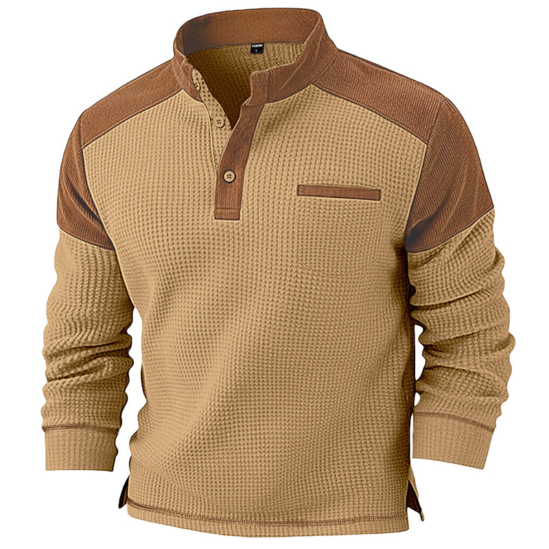 Sweat à col montant en maille gaufrée pour homme