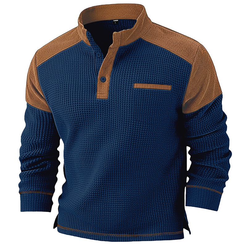 Sweat à col montant en maille gaufrée pour homme