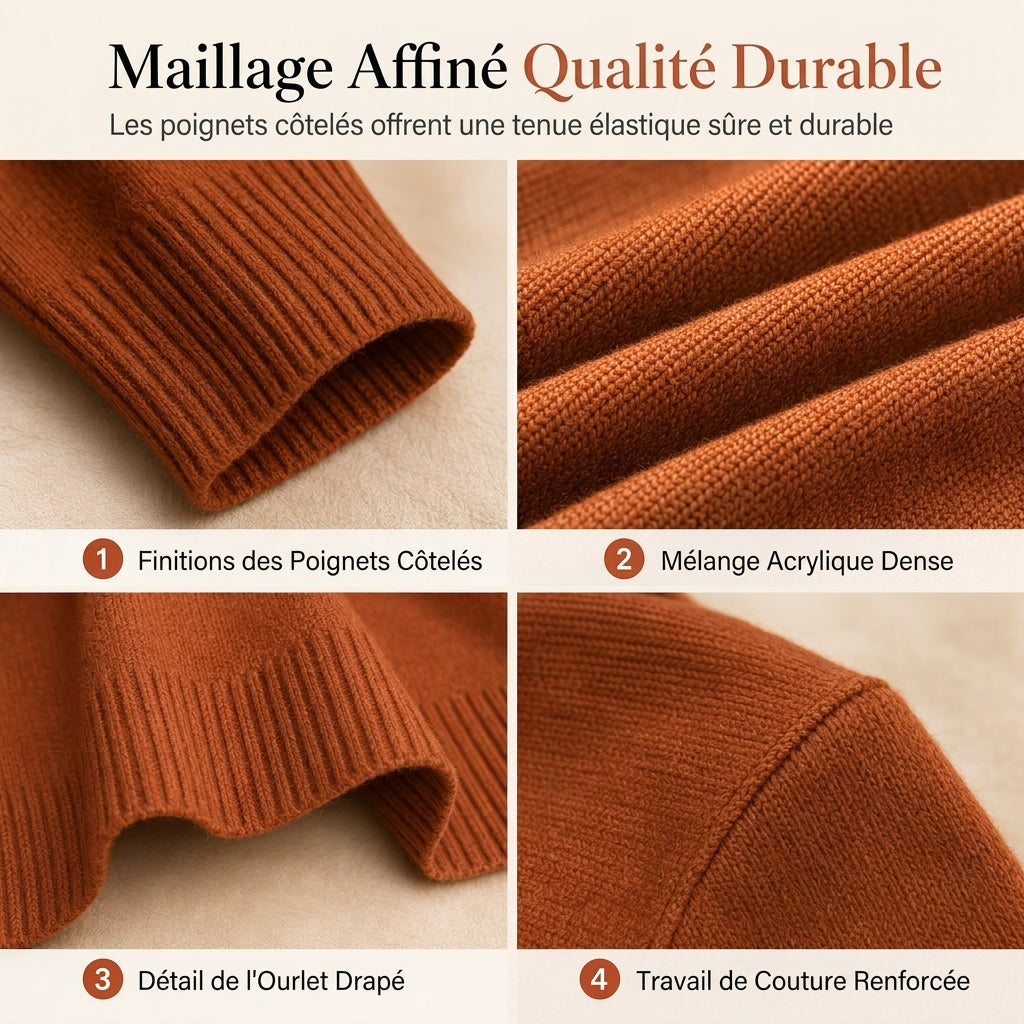 Gilet en maille femme mi-long à ouverture devant avec poignets côtes