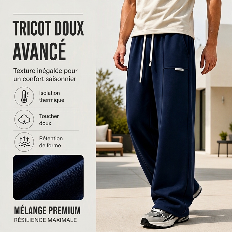 Pantalon de sport ample et décontracté pour homme à jambe large