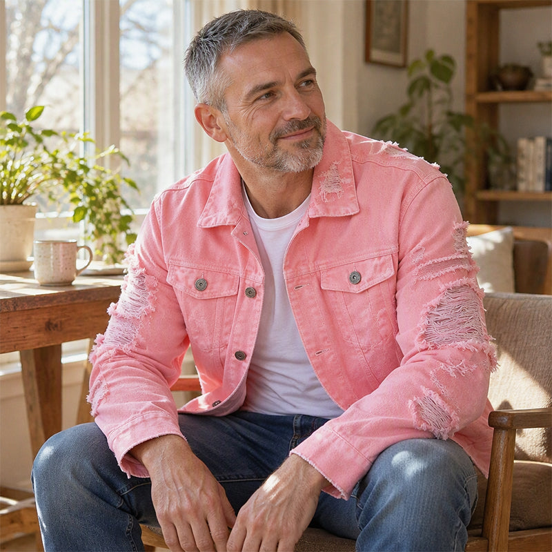 Veste en jean décontractée et polyvalente pour homme