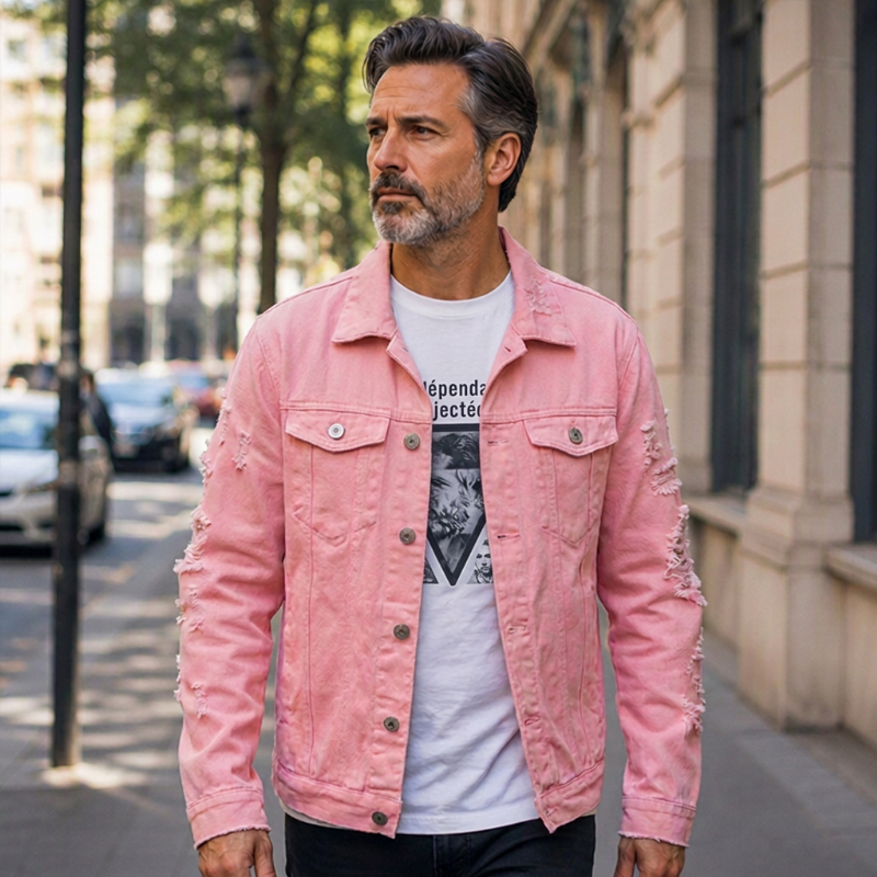 Veste en jean décontractée et polyvalente pour homme