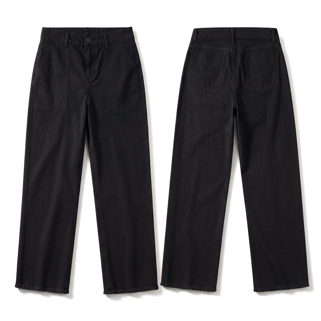 Pantalons décontractés utilitaires courts pour femmes avec ourlet effiloché et grandes poches plaquées