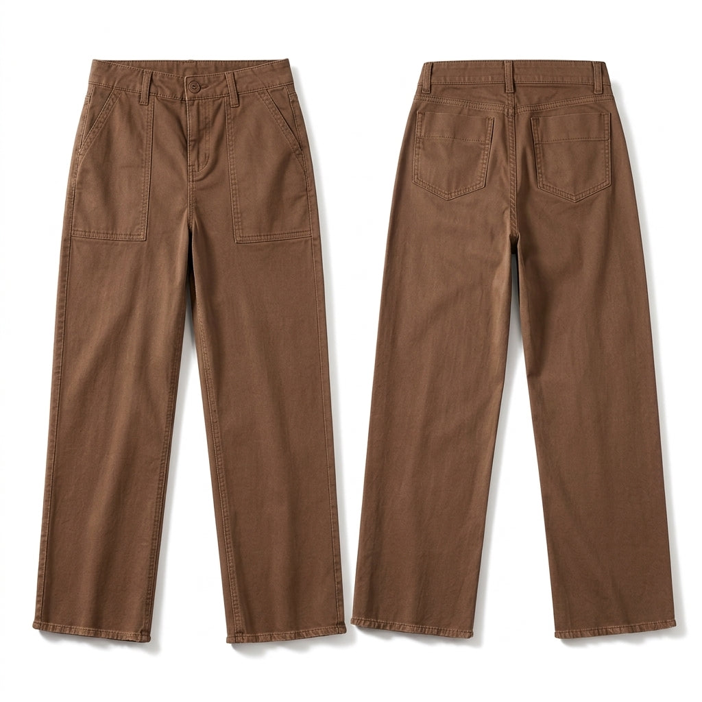 Pantalons décontractés utilitaires courts pour femmes avec ourlet effiloché et grandes poches plaquées