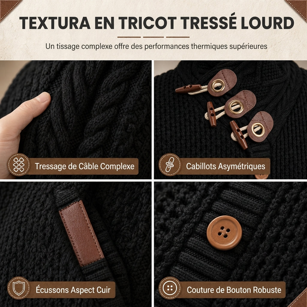 Pull en maille col roulé pour homme avec boutons