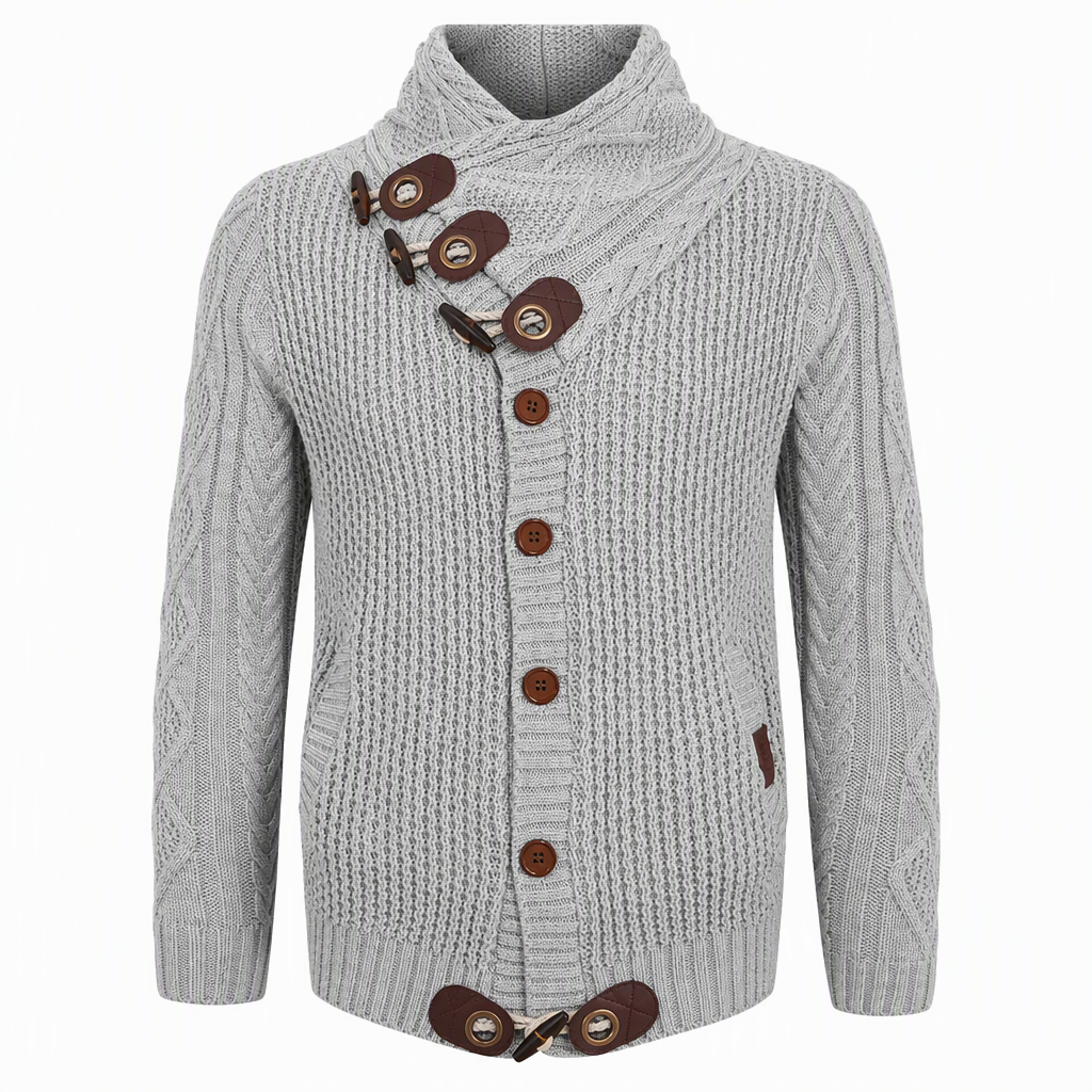 Pull en maille col roulé pour homme avec boutons