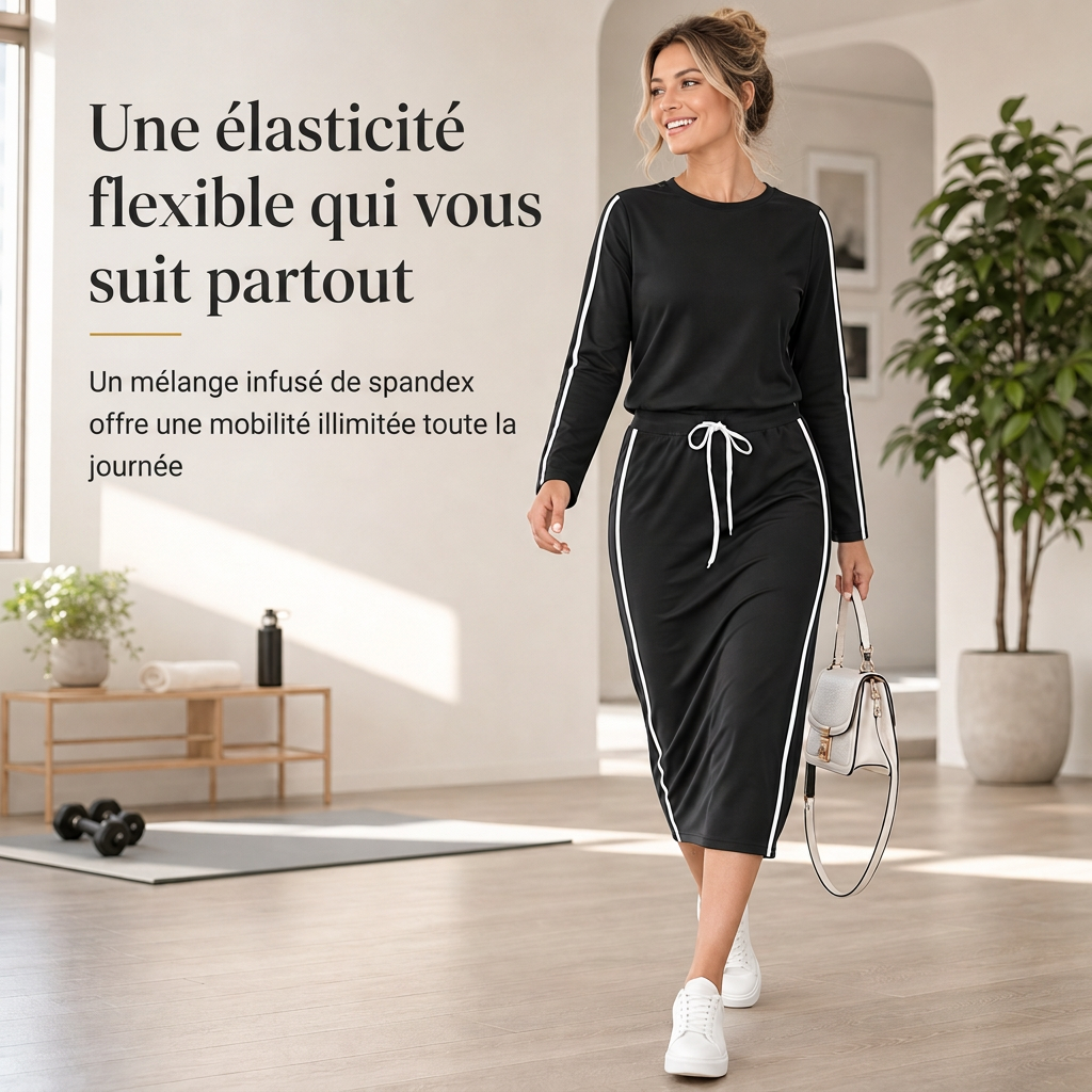 Pull à manches longues et col rond pour femme, Haut décontracté à motif patchwork de couleur unie pour l'automne et l'hiver