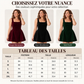 Robe sans manches en velours à col carré pour femme