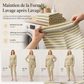 Ensemble de détente et de sport slim à rayures et blocs de couleur, haut à col rond et pantalon à manches longues pour femme