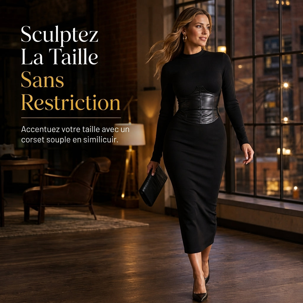 Robe pull mouchetée à manches longues et col rond pour femme, coupe slim moulante