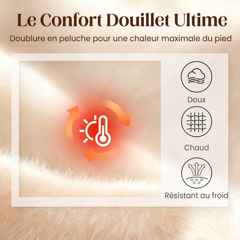 Chaussons maison pour femme à semelle épaisse et doublure pelucheuse