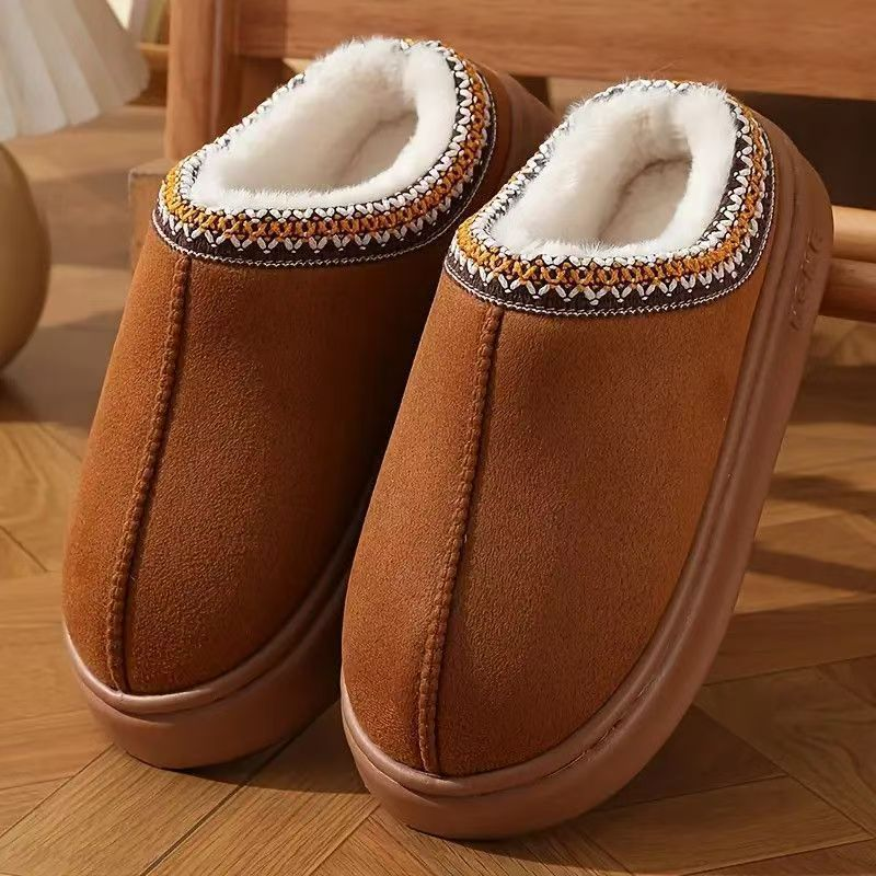 Chaussons maison pour femme à semelle épaisse et doublure pelucheuse