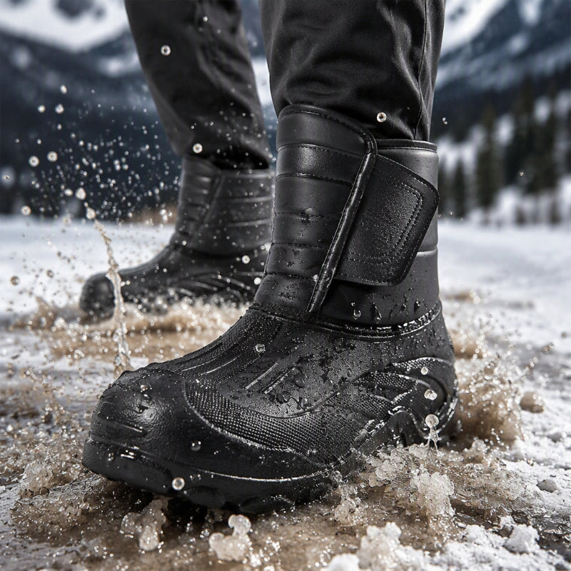 Bottes de neige imperméables unisexes à doublure pelucheuse