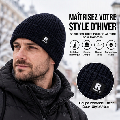Bonnet chaud en maille slouchy pour homme