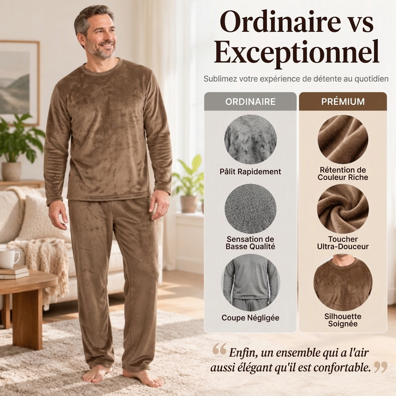 Ensemble Pyjama Velours Thermique Confortable pour Homme