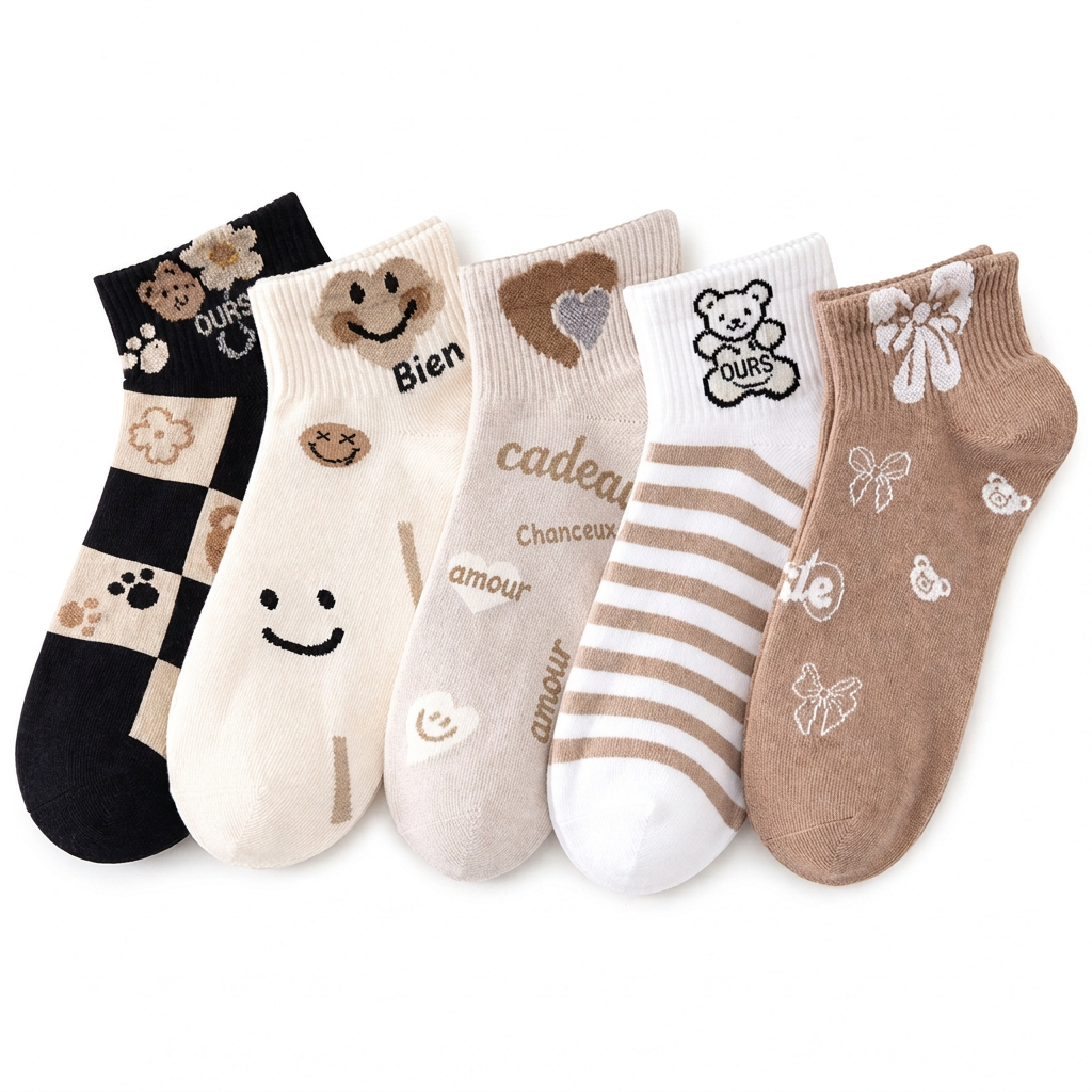 Chaussettes courtes mignonnes pour femmes, respirantes, fines et basses, absorbantes, antidérapantes