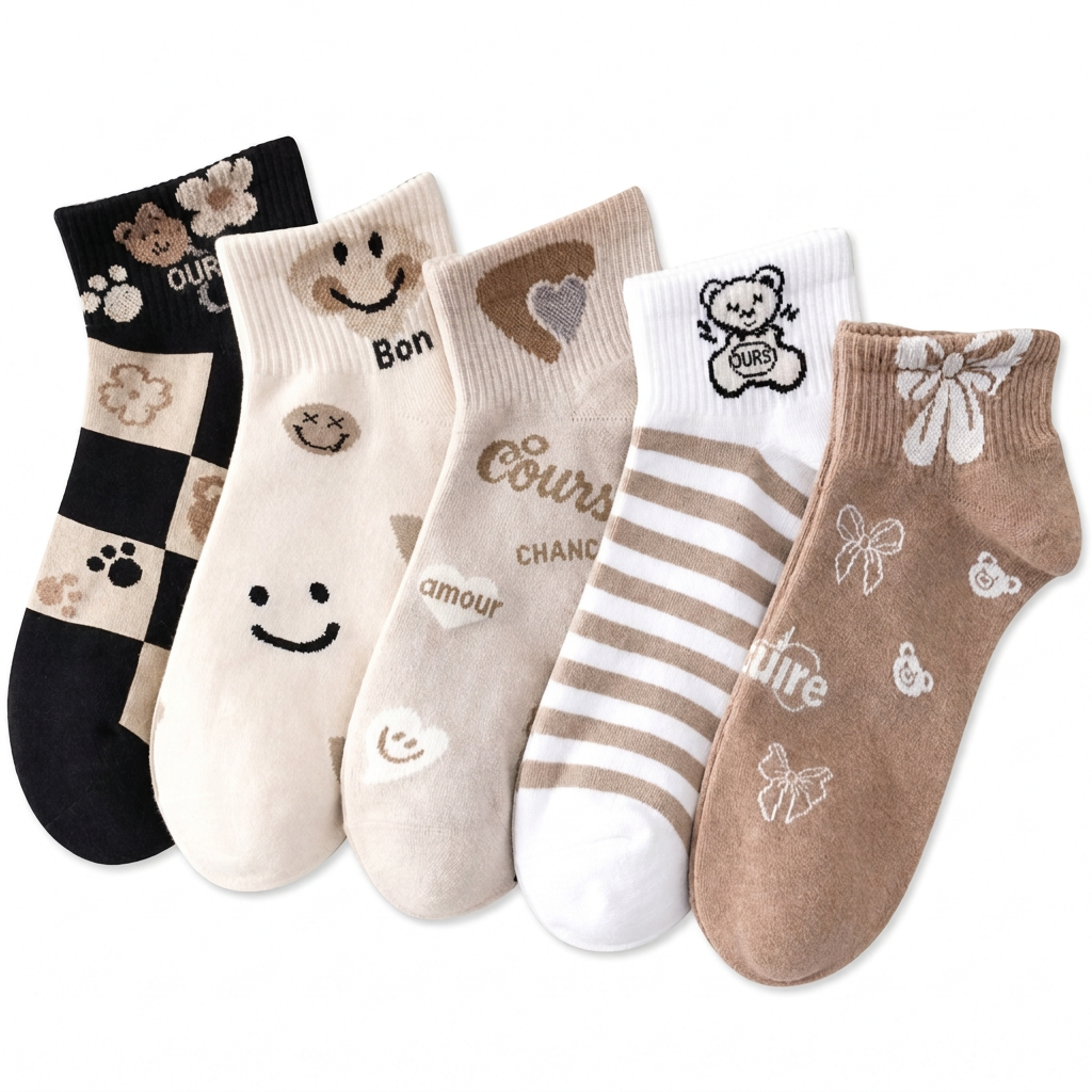 Chaussettes courtes mignonnes pour femmes, respirantes, fines et basses, absorbantes, antidérapantes