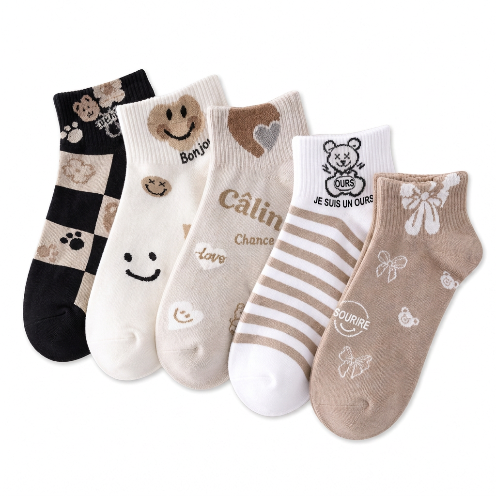 Chaussettes courtes mignonnes pour femmes, respirantes, fines et basses, absorbantes, antidérapantes