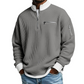 Sweatshirt décontracté pour homme en tissu nid d'abeille avec zip au quart