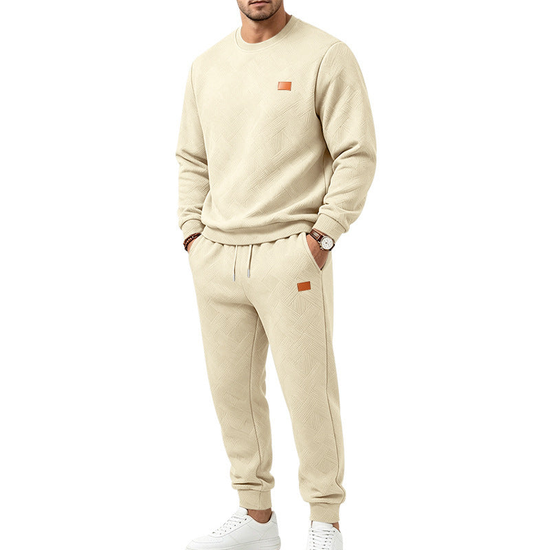 Ensemble de sport décontracté pour hommes en jacquard texturé