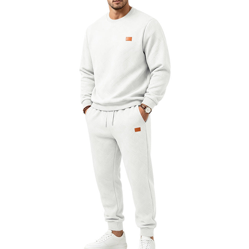 Ensemble de sport décontracté pour hommes en jacquard texturé