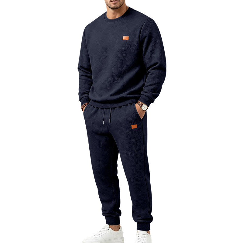 Ensemble de sport décontracté pour hommes en jacquard texturé