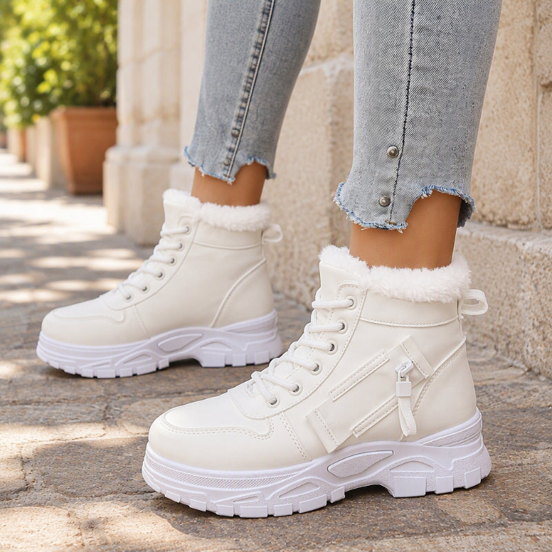 Bottines d'hiver chaudes pour femmes, doublure en peluche