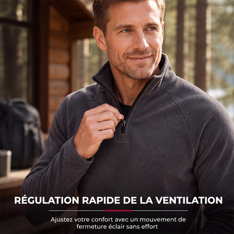 Sweat chaud pour homme en polaire avec col montant