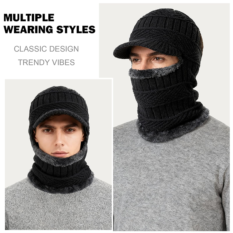 🧢 50% DE RÉDUCTION ! ❄️ Bonnet d'Hiver 3 en 1 – Couvre-Visage Intégré, Tissu Polaire Doux & Cagoule Sportive 🏔️✨