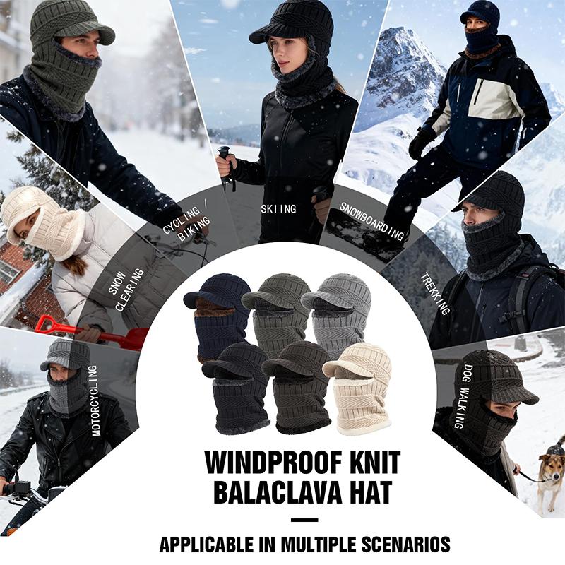 🧢 50% DE RÉDUCTION ! ❄️ Bonnet d'Hiver 3 en 1 – Couvre-Visage Intégré, Tissu Polaire Doux & Cagoule Sportive 🏔️✨
