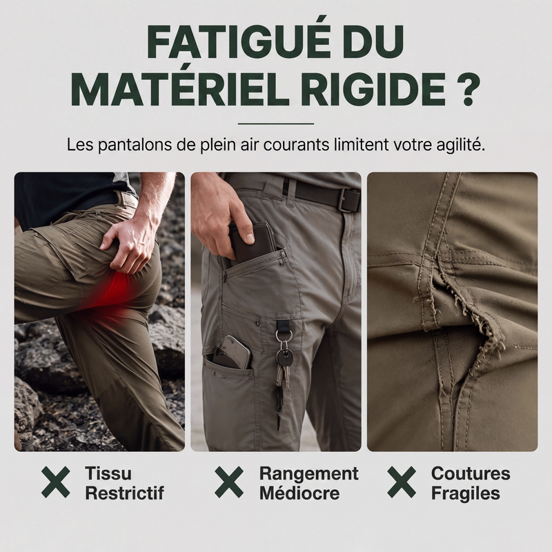 Pantalons cargo extensibles d'extérieur pour hommes