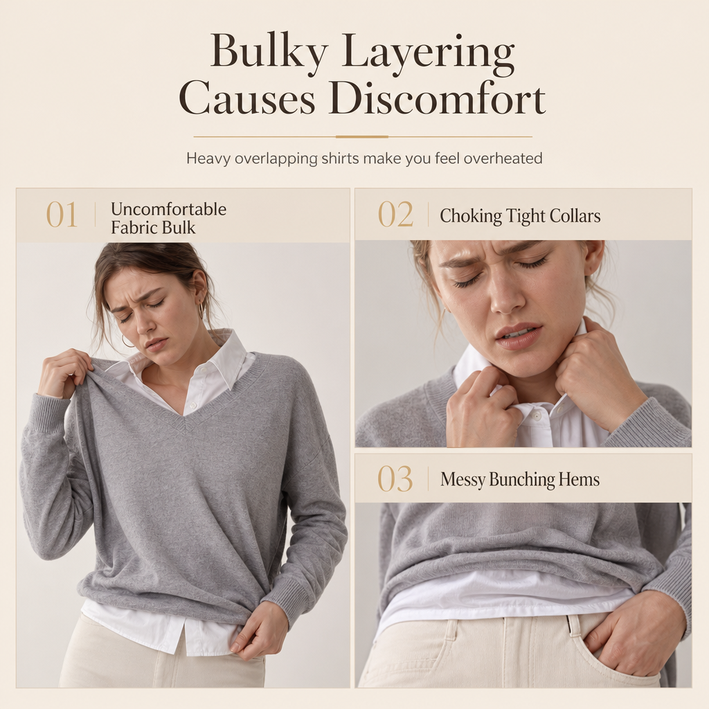 Ensemble décontracté en maille à col en V avec boutons décoratifs