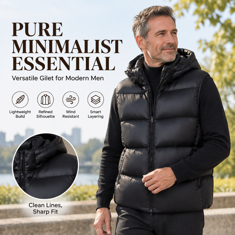 Gilet thermique léger à capuche pour homme