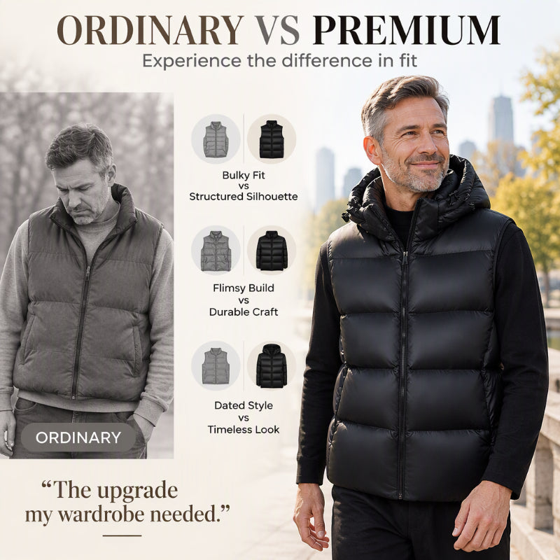 Gilet thermique léger à capuche pour homme