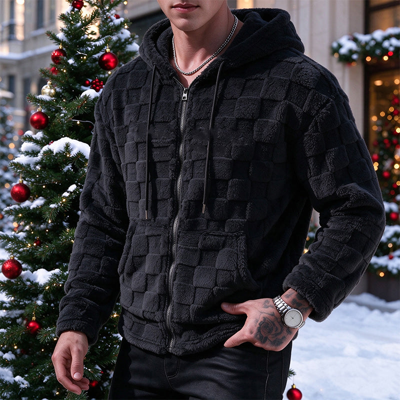 Veste décontractée à capuche pour homme, chaude pour l'hiver